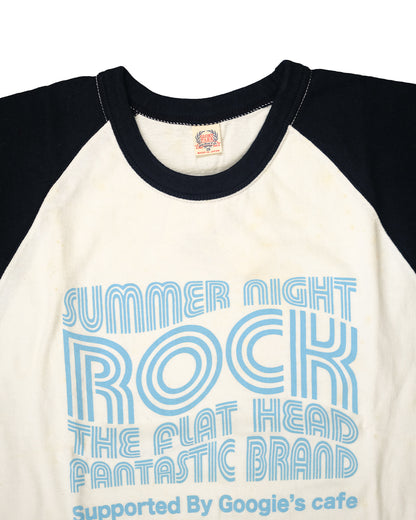 The Flat Head T-Shirt BR-14W ROCK WHITE BLACK