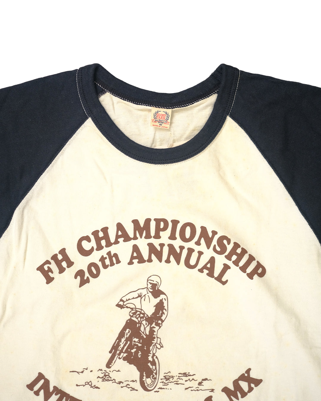 The Flat Head T-Shirt BR-08W FH CHAMP BLACK WHITE