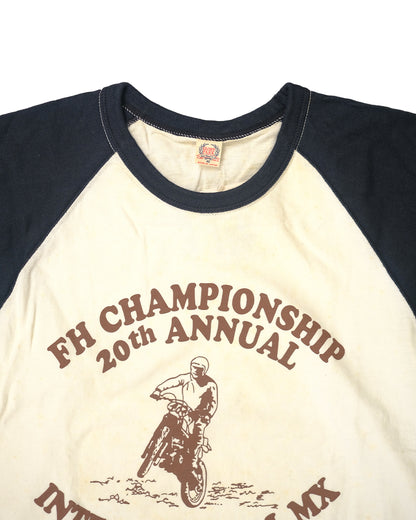 The Flat Head T-Shirt BR-08W FH CHAMP BLACK WHITE