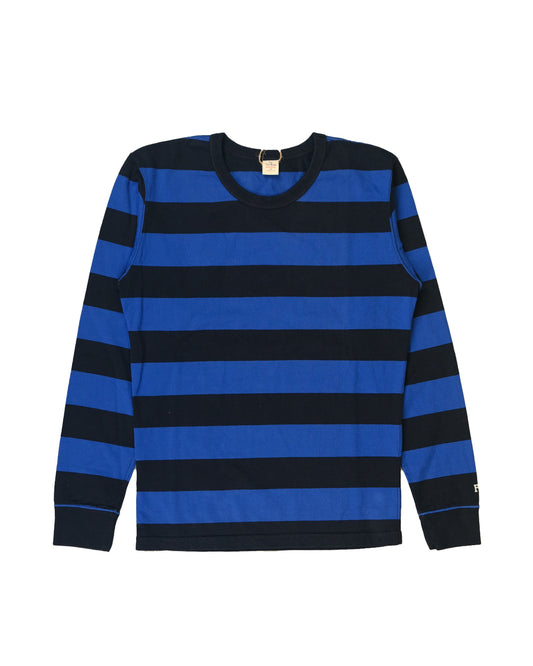 The Flat Head BORDER L/S T-Shirt BTL-08W BLACK BLUE  Size M