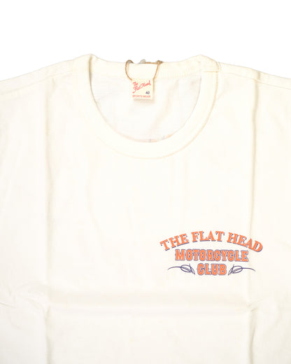The Flat Head T-Shirt THC 164W FHMC WHITE ORANGE