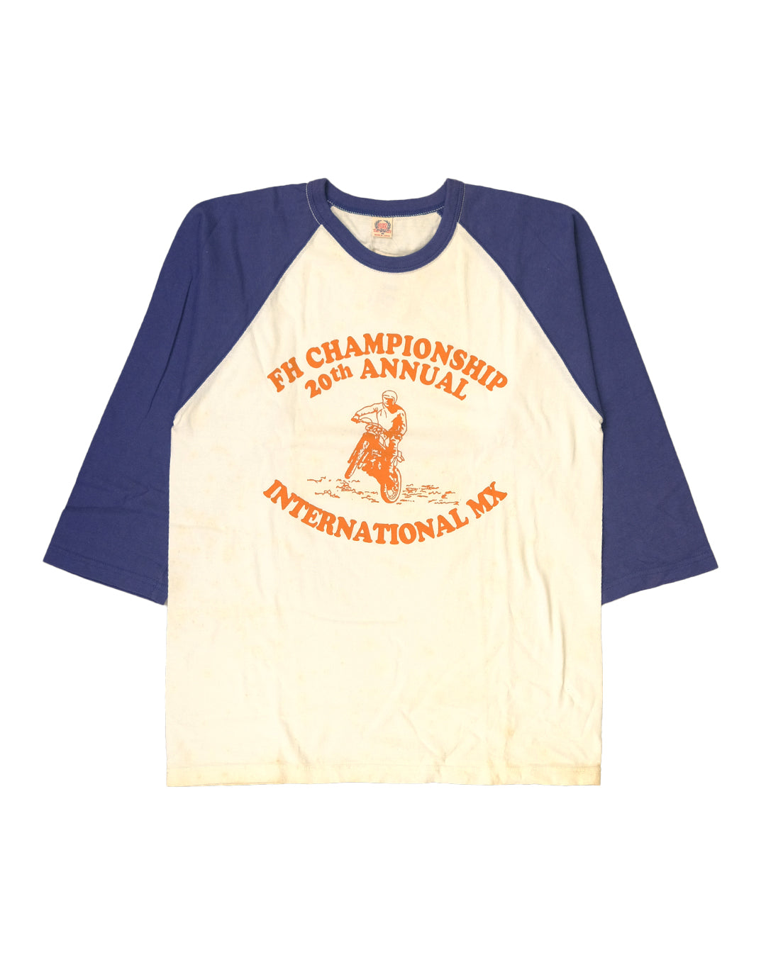 The Flat Head T-Shirt BR-08W FH CHAMP NAVY WHITE