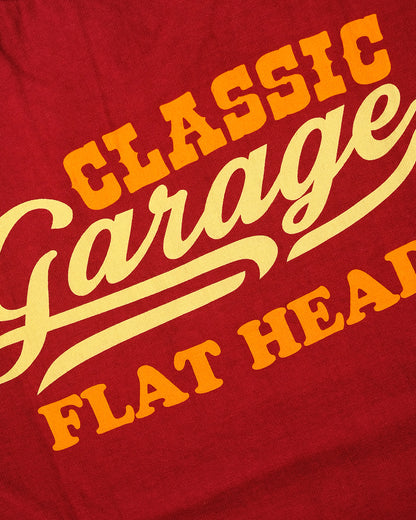 The Flat Head T-Shirt TD-58W CLASSIC GARAGE MAROON