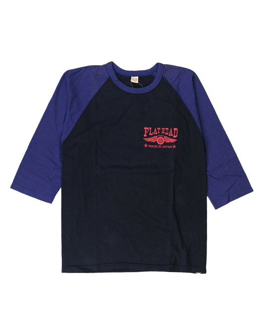 The Flat Head T-Shirt BR-16W DURABLE WEAR BLACK NAVY