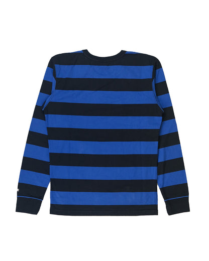 The Flat Head BORDER L/S T-Shirt BTL-08W BLACK BLUE  Size M