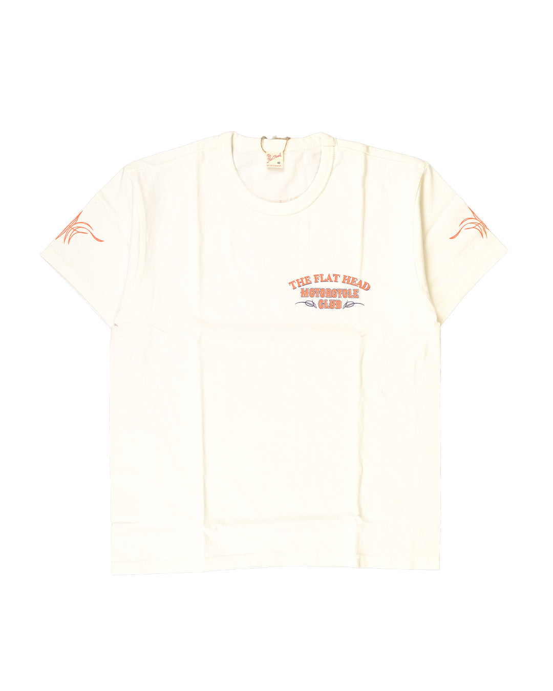 The Flat Head T-Shirt THC 164W FHMC WHITE ORANGE