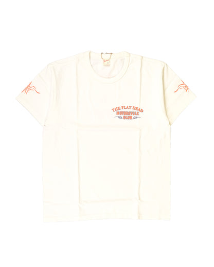 The Flat Head T-Shirt THC 164W FHMC WHITE ORANGE