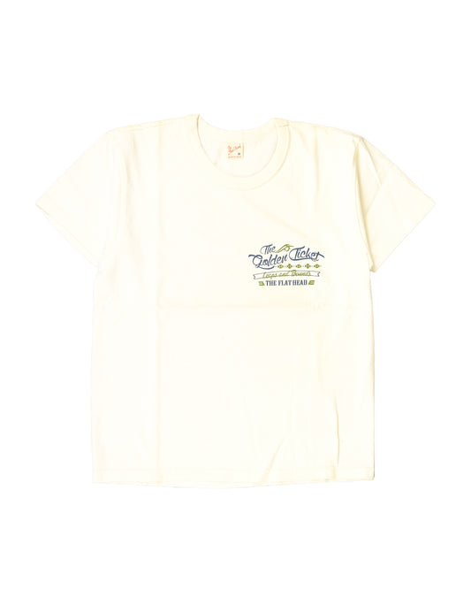 The Flat Head T-Shirt THC 163W GOLDEN TICKET WHITE