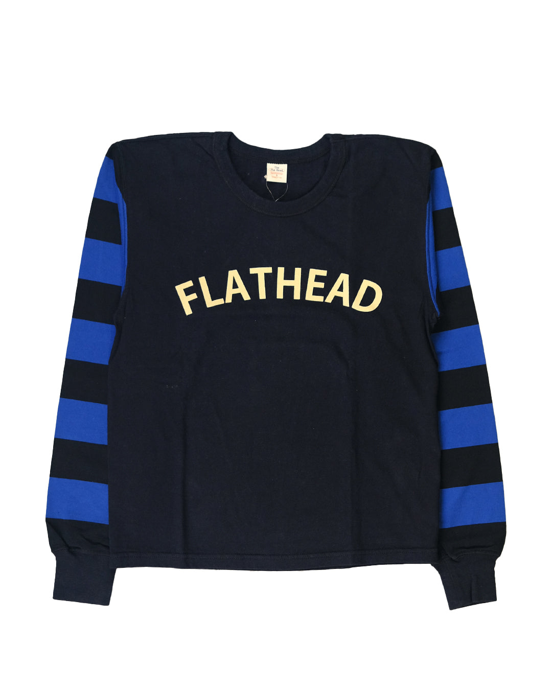 The Flat Head Border L/S T-Shirt BTL 09W BLACK BLUE Size XL