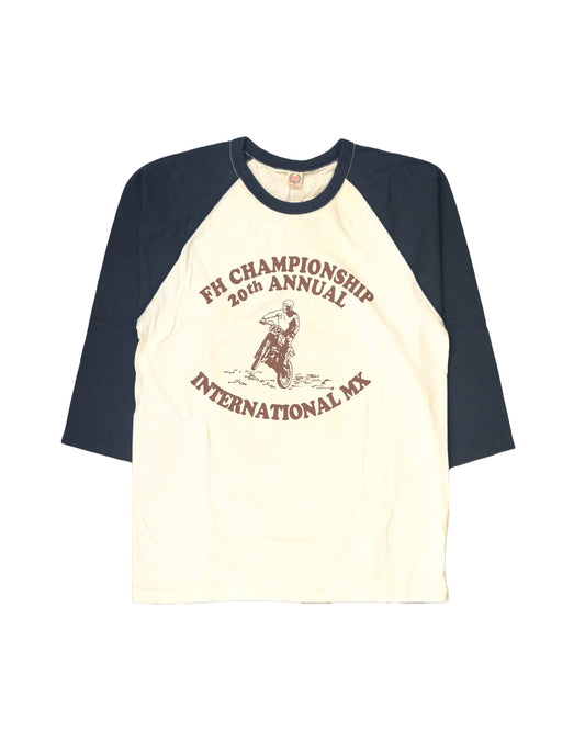 The Flat Head T-Shirt BR-08W FH CHAMP BLACK WHITE