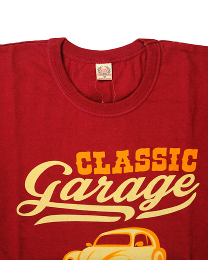 The Flat Head T-Shirt TD-58W CLASSIC GARAGE MAROON