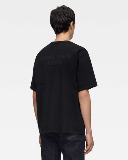 Momotaro Jeans MXTS6004 BLK HEAVY OUNCE S/S TEE -DISCHARGE PRINT