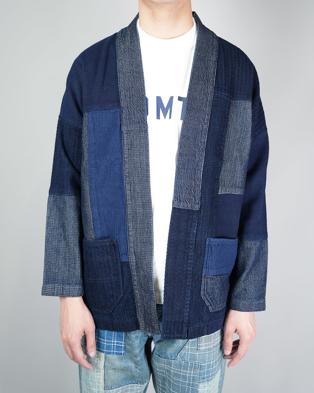 FDMTL PACHWORK HAORI JACKET RINSE FA26/JK11R INDIGO