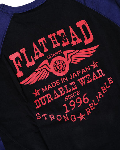 The Flat Head T-Shirt BR-16W DURABLE WEAR BLACK NAVY