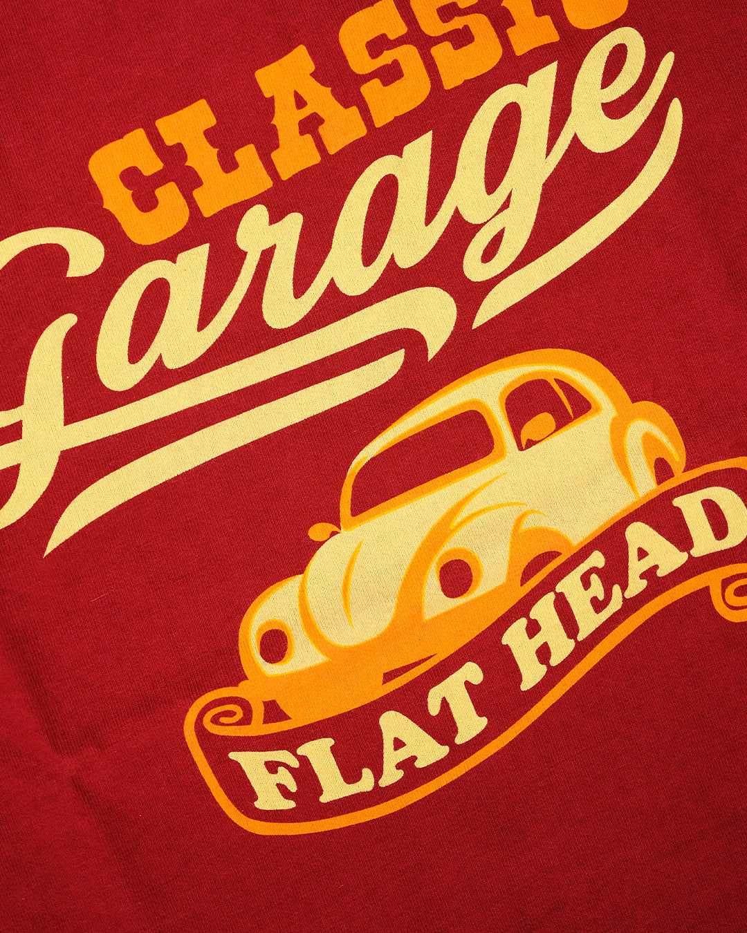 The Flat Head T-Shirt TD-58W CLASSIC GARAGE MAROON