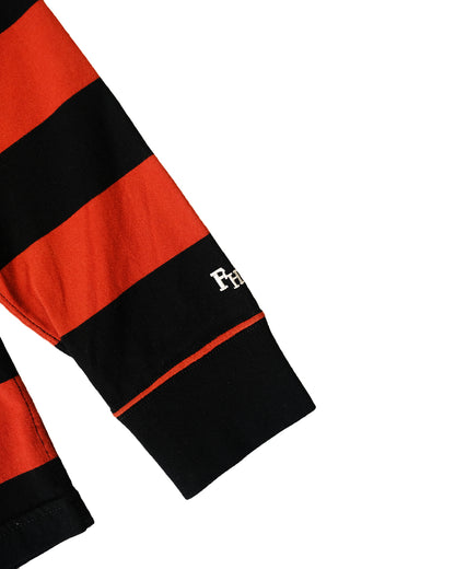 The Flat Head BORDER L/S T-Shirt BTL-08W BLACK RED