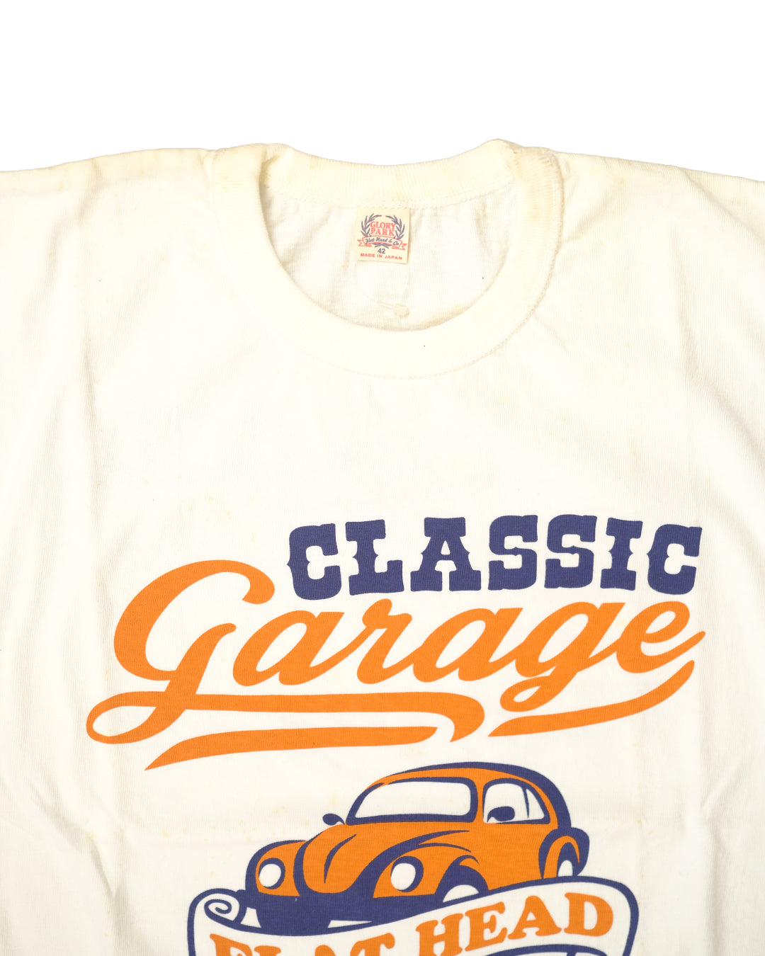 The Flat Head T-Shirt TD-58W CLASSIC GARAGE WHITE