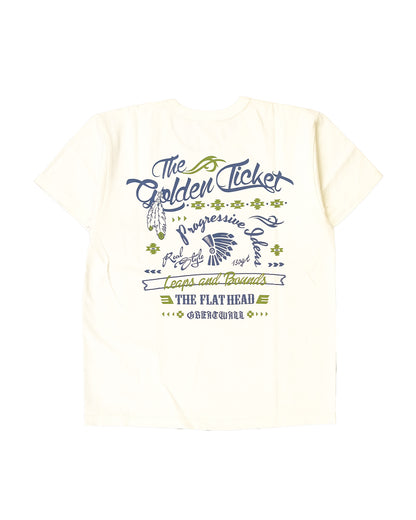 The Flat Head T-Shirt THC 163W GOLDEN TICKET WHITE