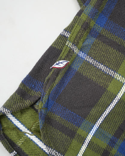 Pure Blue Japan Check Shirt 2222 Olive