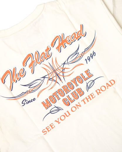 The Flat Head T-Shirt THC 164W FHMC WHITE ORANGE
