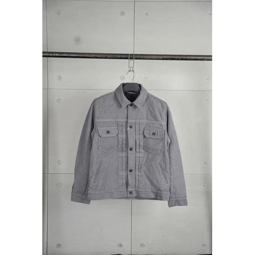 Pure Blue Japan 6220 GRY Sashiko Gray x Black Denim Type 2