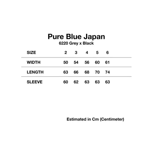 Pure Blue Japan 6220 GRY Sashiko Gray x Black Denim Type 2