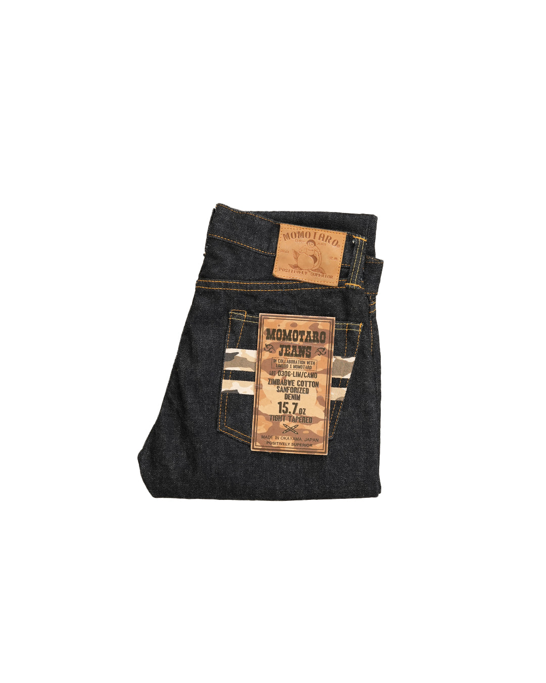 Momotaro X Limbro 0306-LIM/CAMO 15,7oz Slim Tapered