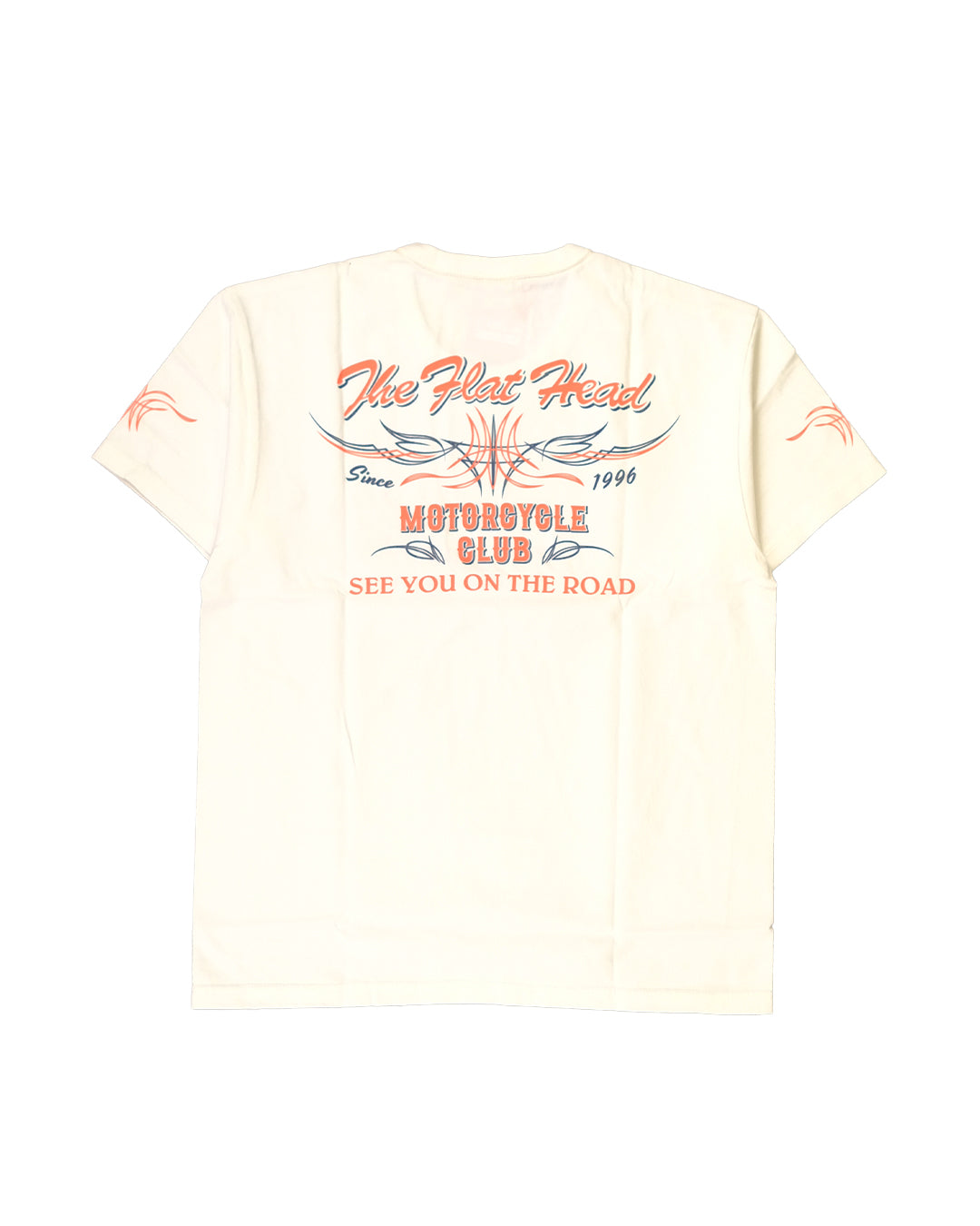 The Flat Head T-Shirt THC 164W FHMC WHITE ORANGE