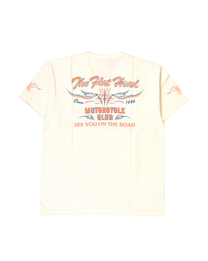 The Flat Head T-Shirt THC 164W FHMC WHITE ORANGE