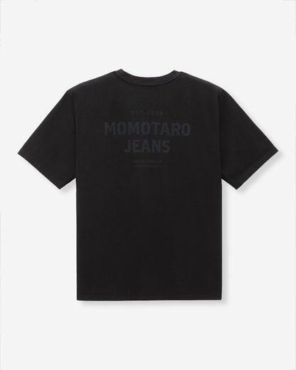 Momotaro Jeans MXTS6004 BLK HEAVY OUNCE S/S TEE -DISCHARGE PRINT