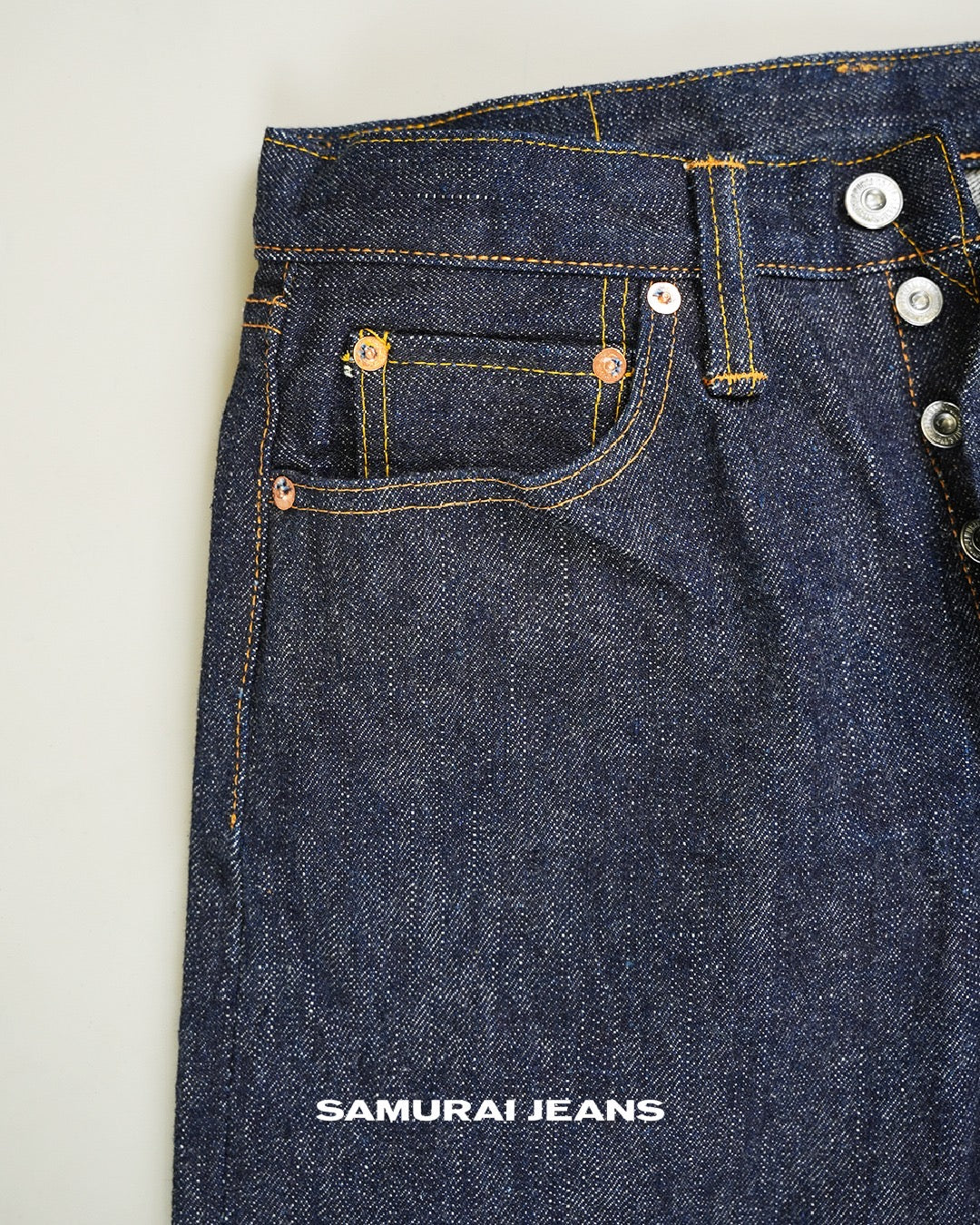 Samurai Jeans S710XX 19oz Ⅱ Slim Straight Fit Yellow Paint
