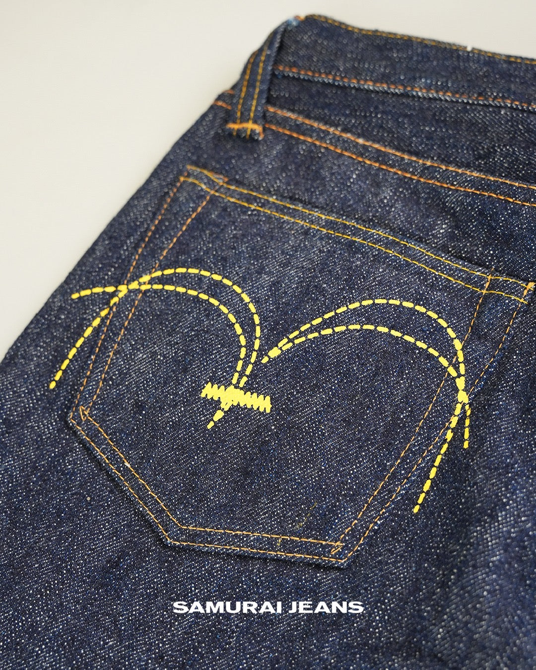 Samurai Jeans S710XX 19oz Ⅱ Slim Straight Fit Yellow Paint