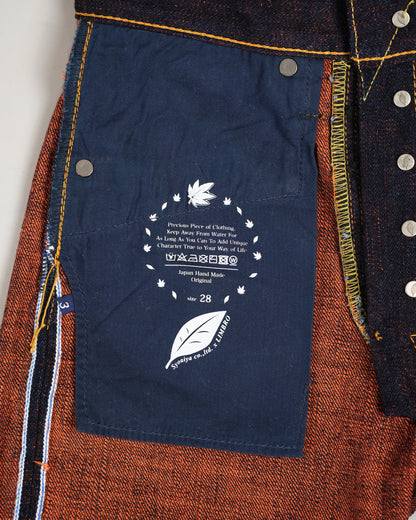 Pure Blue Japan PBJ-LIM-IA019 Indigo x Orange Selvedge Jeans (Relax Tapered)