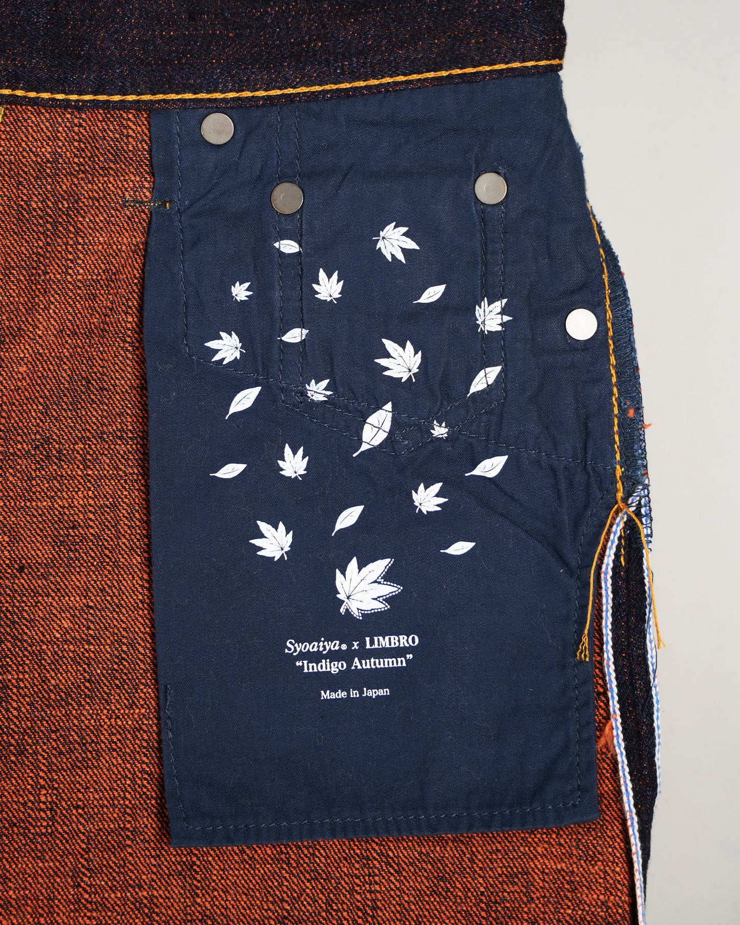 Pure Blue Japan PBJ-LIM-IA019 Indigo x Orange Selvedge Jeans (Relax Tapered)