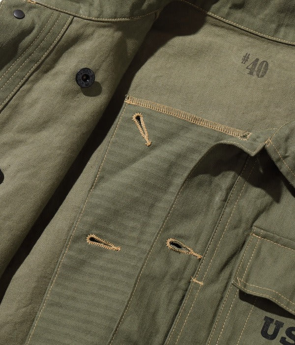 Buzz Rickson’s Lot BR15123 149OLV USMC M-1944 Herringbone Utility Jacket