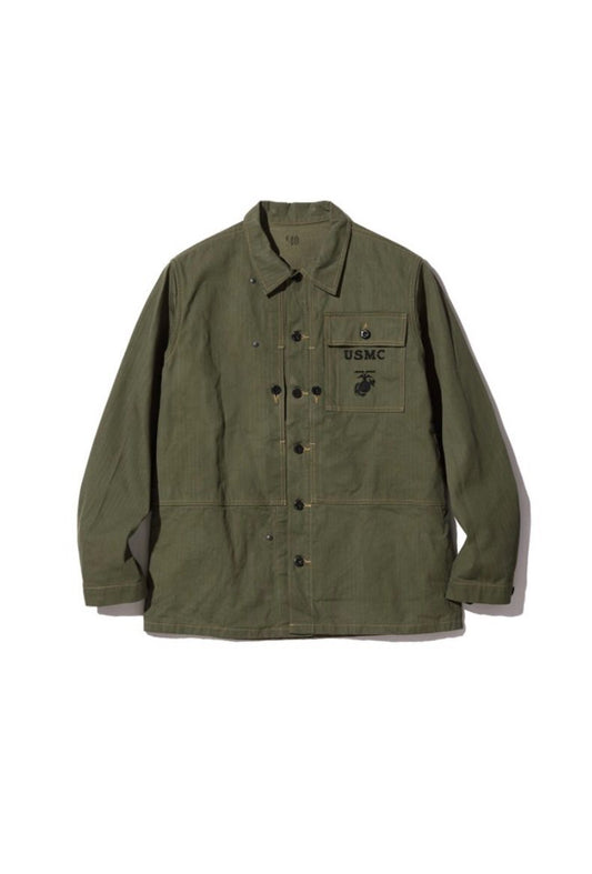 Buzz Rickson’s Lot BR15123 149OLV USMC M-1944 Herringbone Utility Jacket