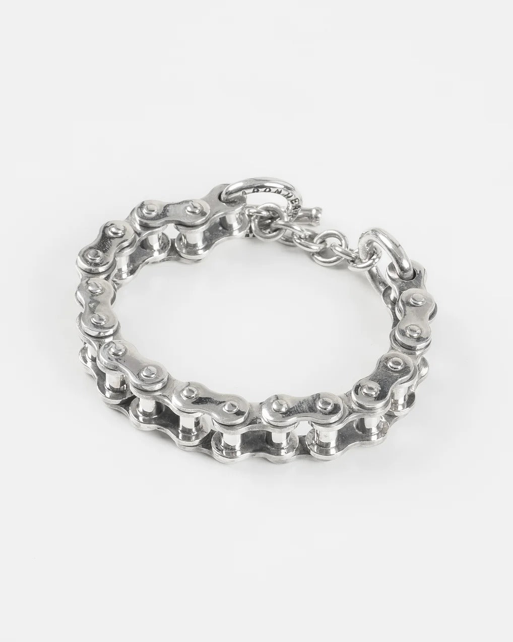 Iron Heart Motorcycle Chain Bracelet Sterling Silver
