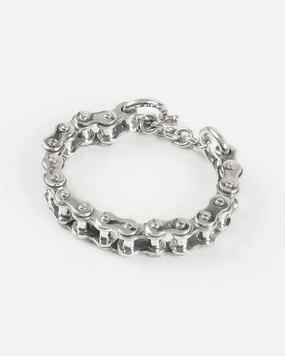 Iron Heart Motorcycle Chain Bracelet Sterling Silver