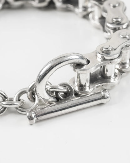 Iron Heart Motorcycle Chain Bracelet Sterling Silver