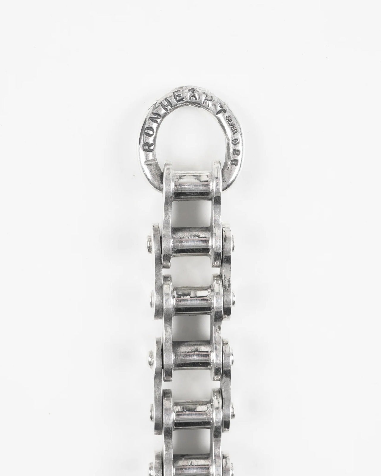 Iron Heart Motorcycle Chain Bracelet Sterling Silver