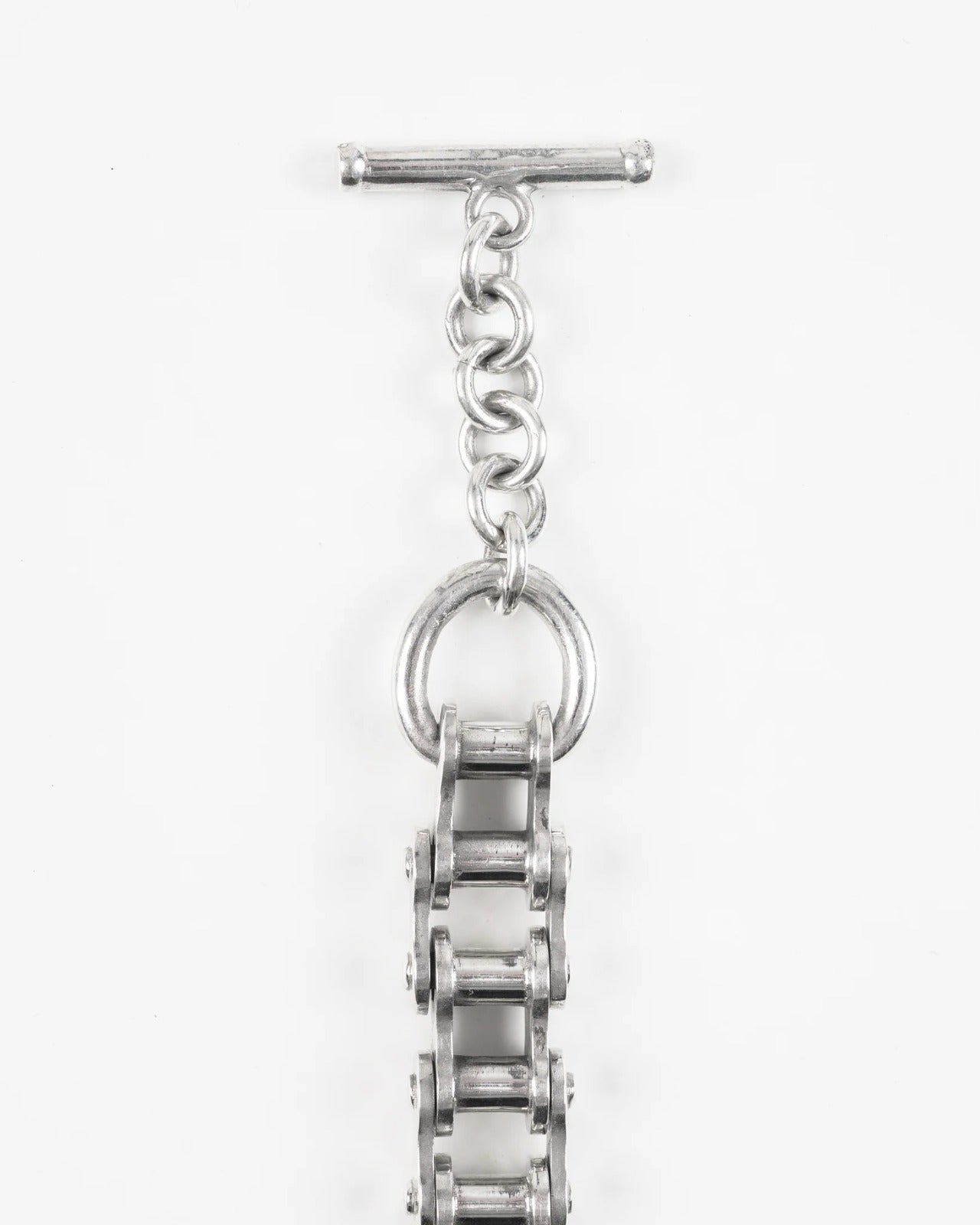 Iron Heart Motorcycle Chain Bracelet Sterling Silver