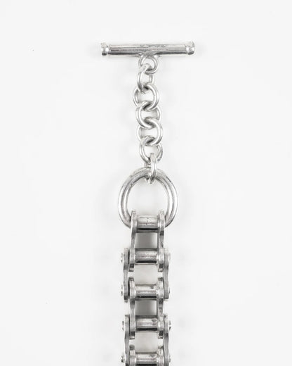 Iron Heart Motorcycle Chain Bracelet Sterling Silver