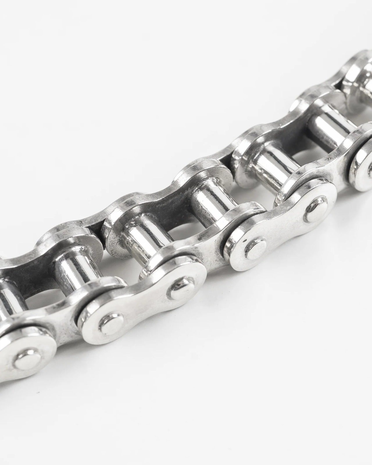 Iron Heart Motorcycle Chain Bracelet Sterling Silver