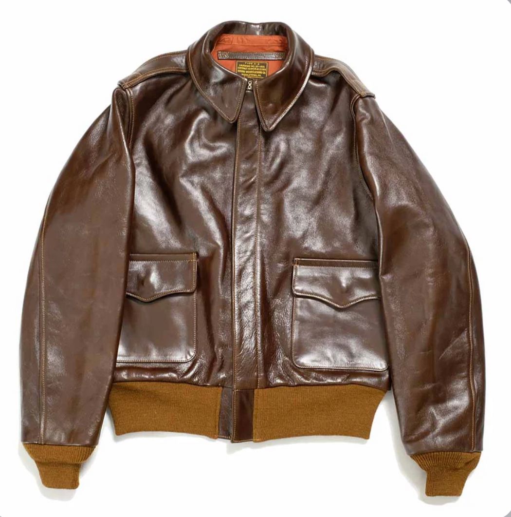 Buzz Rickson Leather Jacket A-2 Flight Jacket BR80593 Brown – Limbro Denim