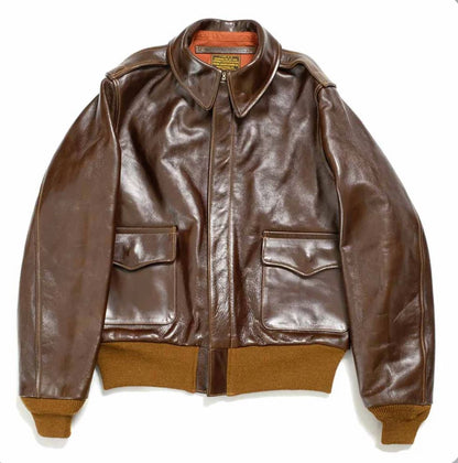 Buzz Rickson Leather Jacket A-2 Flight Jacket BR80593 Brown