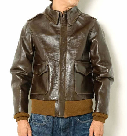 Buzz Rickson Leather Jacket A-2 Flight Jacket BR80593 Brown