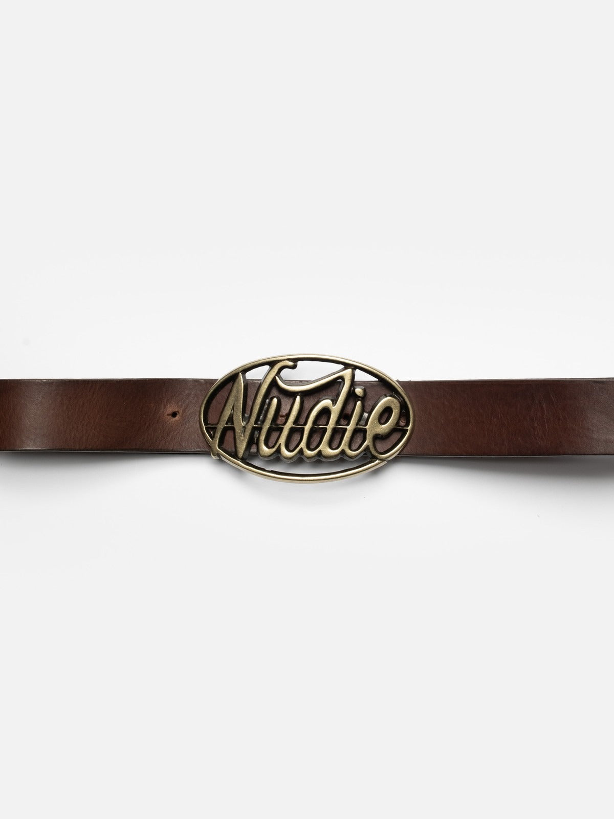 Nudie Buckle Leather Belt B40/Dark Brown