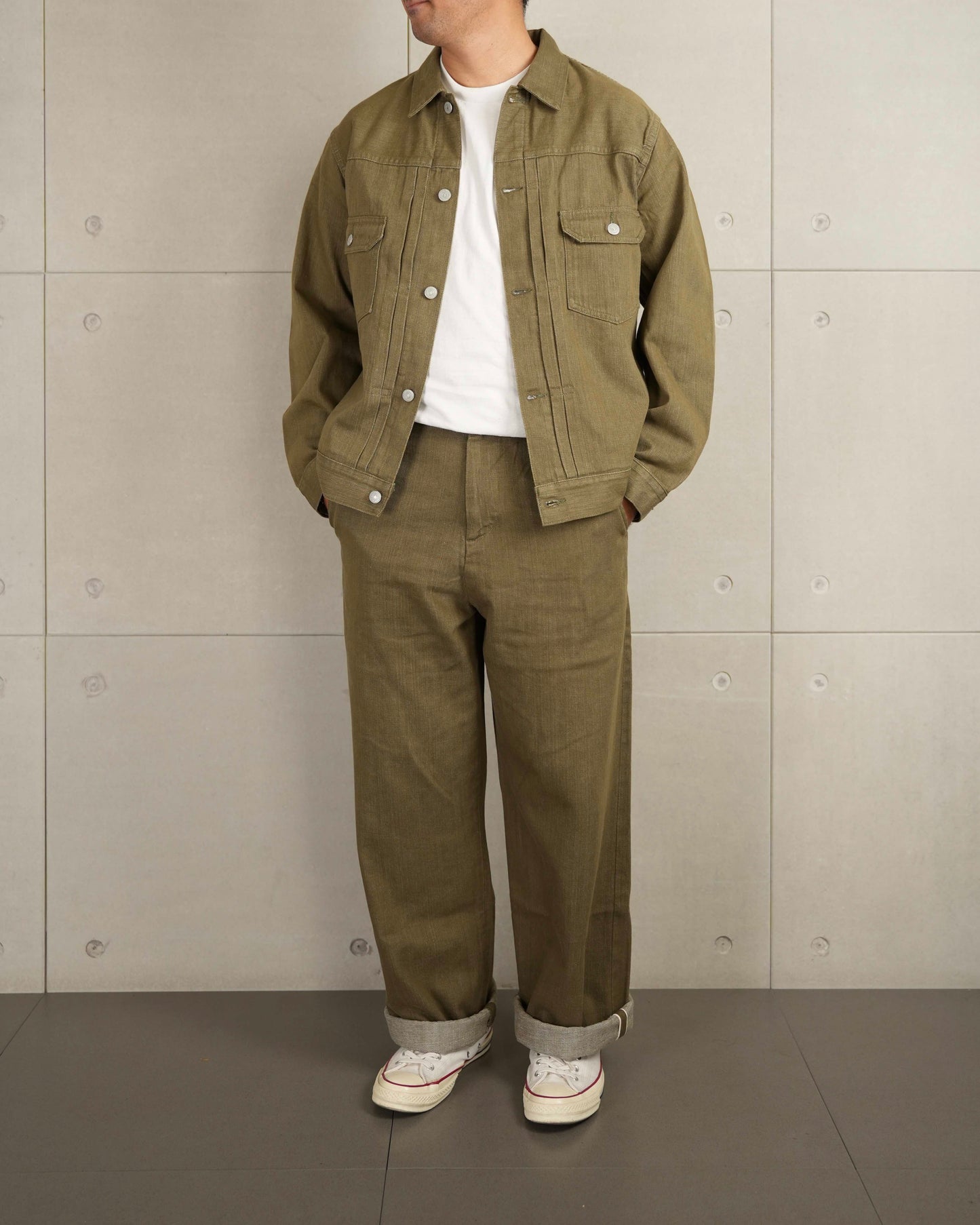 Momotaro Selvage Green Denim Pants MXPT1016 OD