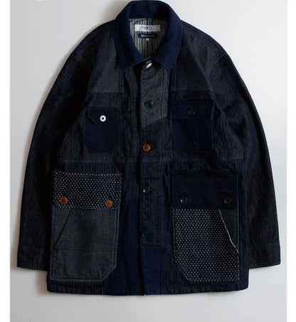 FDMTL COVERALL JACKET RINSE FA25/JK31R INDIGO