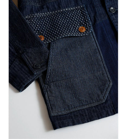 FDMTL COVERALL JACKET RINSE FA25/JK31R INDIGO
